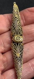 Vintage Hair Accessory Barrette Edwardian Textured Gold Tone Elegant Wedding