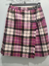 Vintage Multi-color Wool Tartan Pleated Kilted Women's A-Line Skirt
