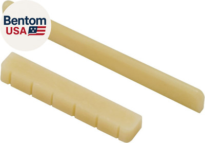 Classical Guitar Bridge Unbleached Bone 6 Strings Saddle and Nut Made of Real Na