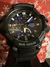 Casio MCW110H-2A2V, Chronograph Watch, Black Resin Band, 100 Meter WR, Date