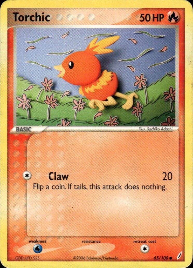 Torchic Common Crystal Guardians 65/100 Fire Normal Pokemon Card