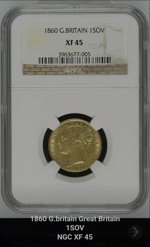 1860 Victoria Gold Sovereign — photo from the most recent tracked eBay sale
