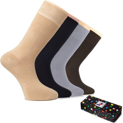 Hugh Ugoli Men's Bamboo Dress Business Socks Seamless Toe, 4 Pairs, Size: 8-12