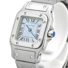 CARTIER Santos Galve SM Euro Limited Edition W20064D6 Quartz Blue Dial Women 4