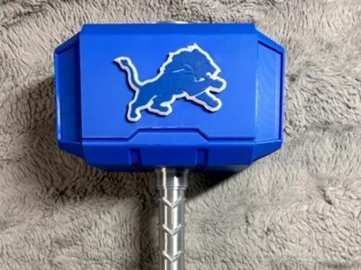 Football Lions Themed Mjolnir Thor's Hammer