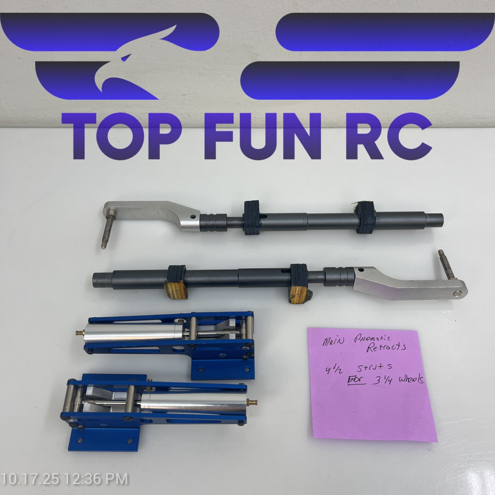 Hobbico Main Pneumatic Retracts 4 1/2" Struts For 3 1/4" Wheels