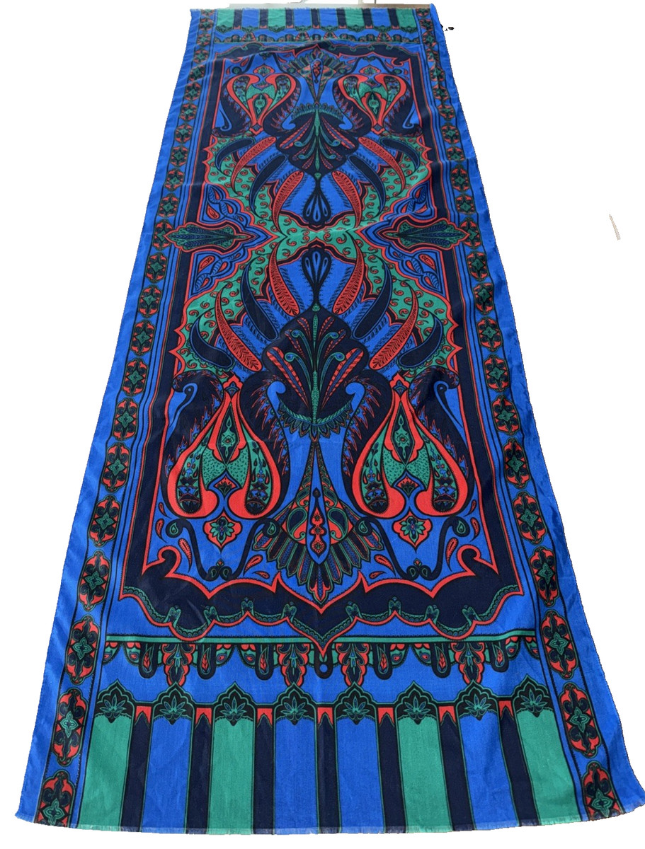 Gim Renoir Made in Italy Paisley Baroque Scarf Shawl Wrap Boho Office Chic 67x24 View 3