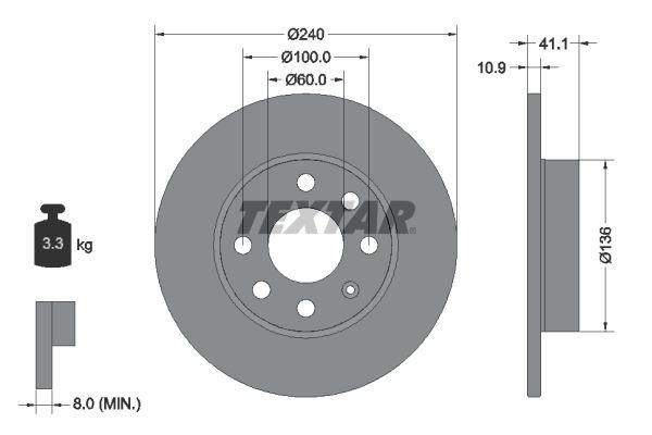 Bremsscheiben FüR Opel Corsa C X01 1.0 1.2 1.7 04-09 9195981-image