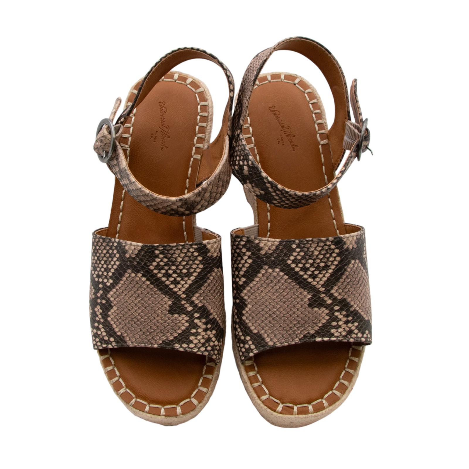 Универсальная нить Morgan Эспадрилья Сандалии на танкетке Серый змеиный принт US Womens 8W 3790₽