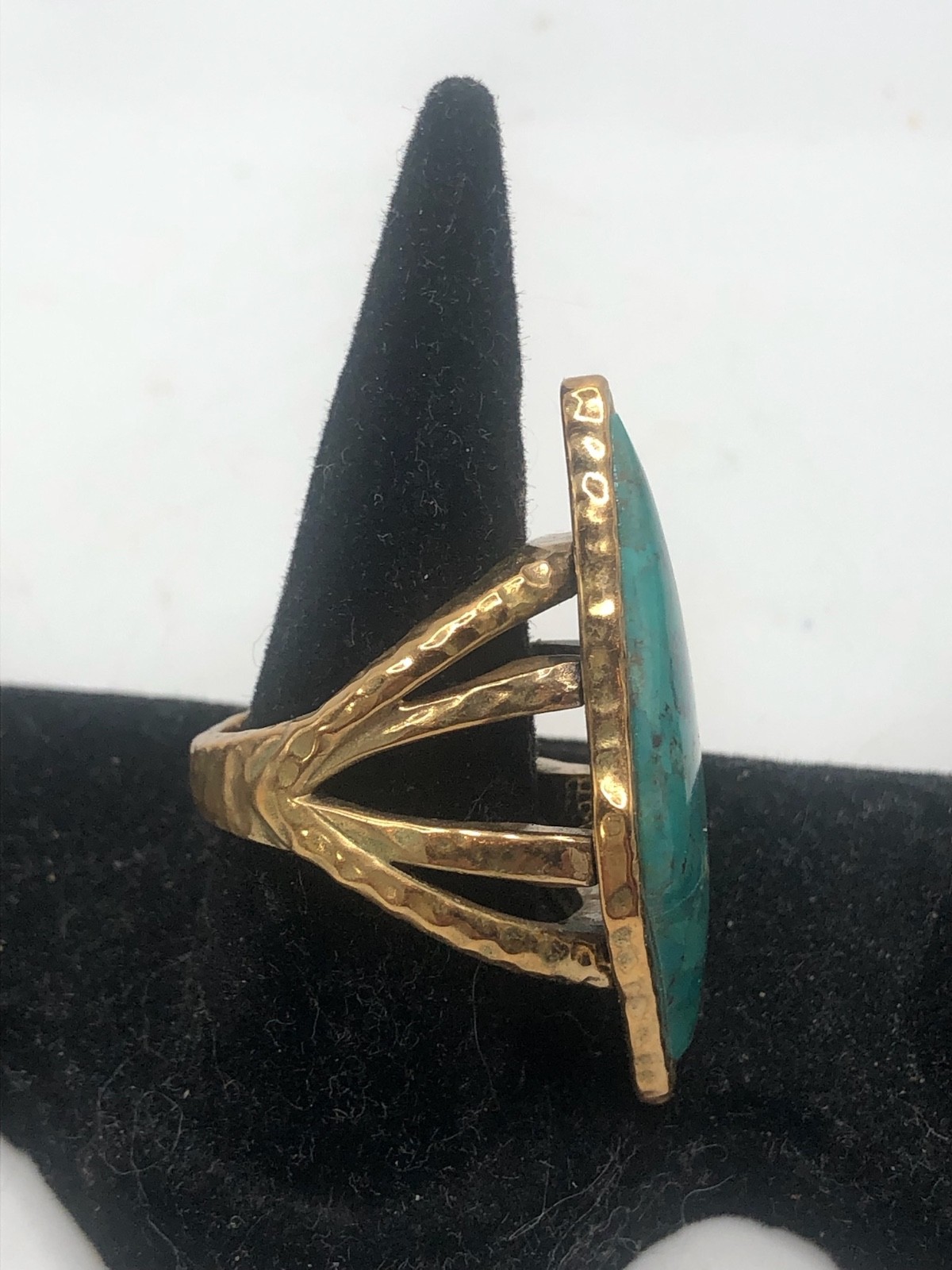 Studio BARSE THAI Turquoise Statement Ring Wax Ca… - image 2