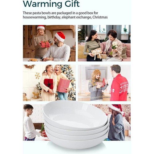 Large Porcelain Serving Bowls Set of 4 Multi-Purpose Tableware Kitchen Dishes US - Picture 30 of 36