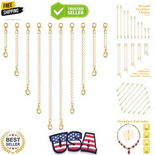 Chain Extenders for Necklaces, 10pcs Gold Jewelry Extenders for Necklaces, St...