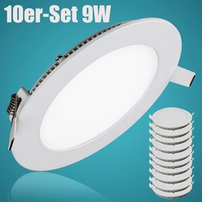 10X 9W LED Panel Einbaustrahler Deckenleuchte Einbauleuchte Einbau Spot 4500K - Bild 1 von 4