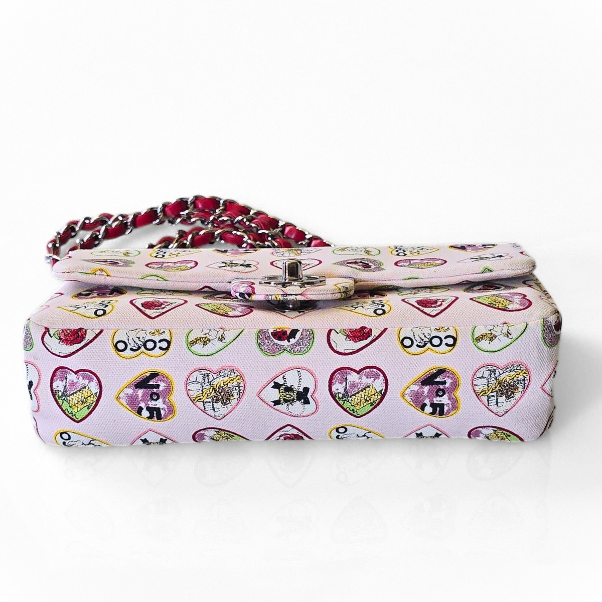 Chanel Valentine Canvas Single Flap Bag Pink Vintage | eBay