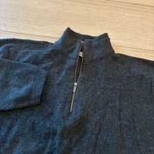 Smartwool Men's Merino Wool Dark Gray Charcoal Quarter Zip Sweater Size XL