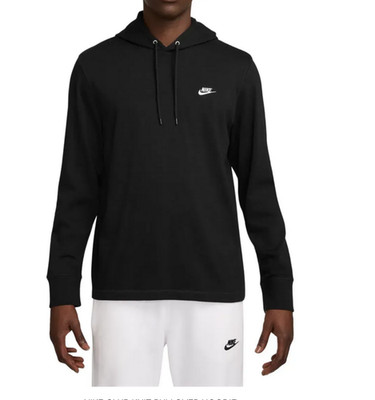 Nike Club Knit Pullover Hoodie MEDIUM NWT BLACK HV1151-010