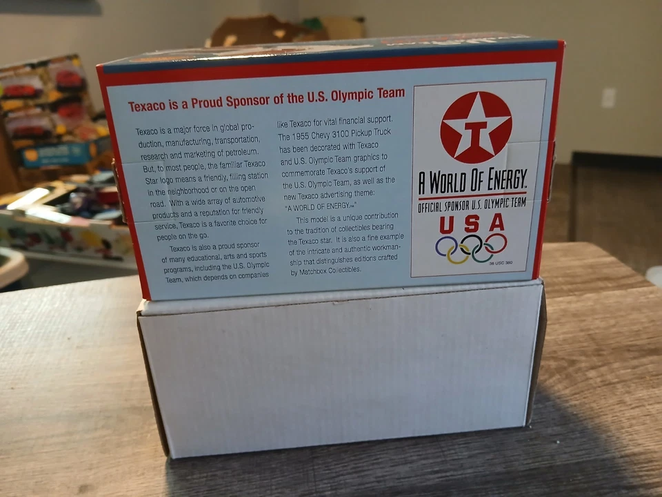 Matchbox USA Olympic Texaco Tow Truck 1955 Chevy 3100 Die Cast New In Box! - Image 3 of 4