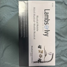 New In Box Lambs & Ivy Musical Mobile Baby Crib Soother Woodland Forest