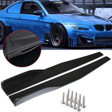 Universal Black Side Skirt Rocker Splitters Winglet Wings-74.5CM Gloss Black