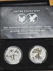 2021 W and S $1 Silver Eagle Reverse Proof 2-Coin Designer Edition Set (No COA)