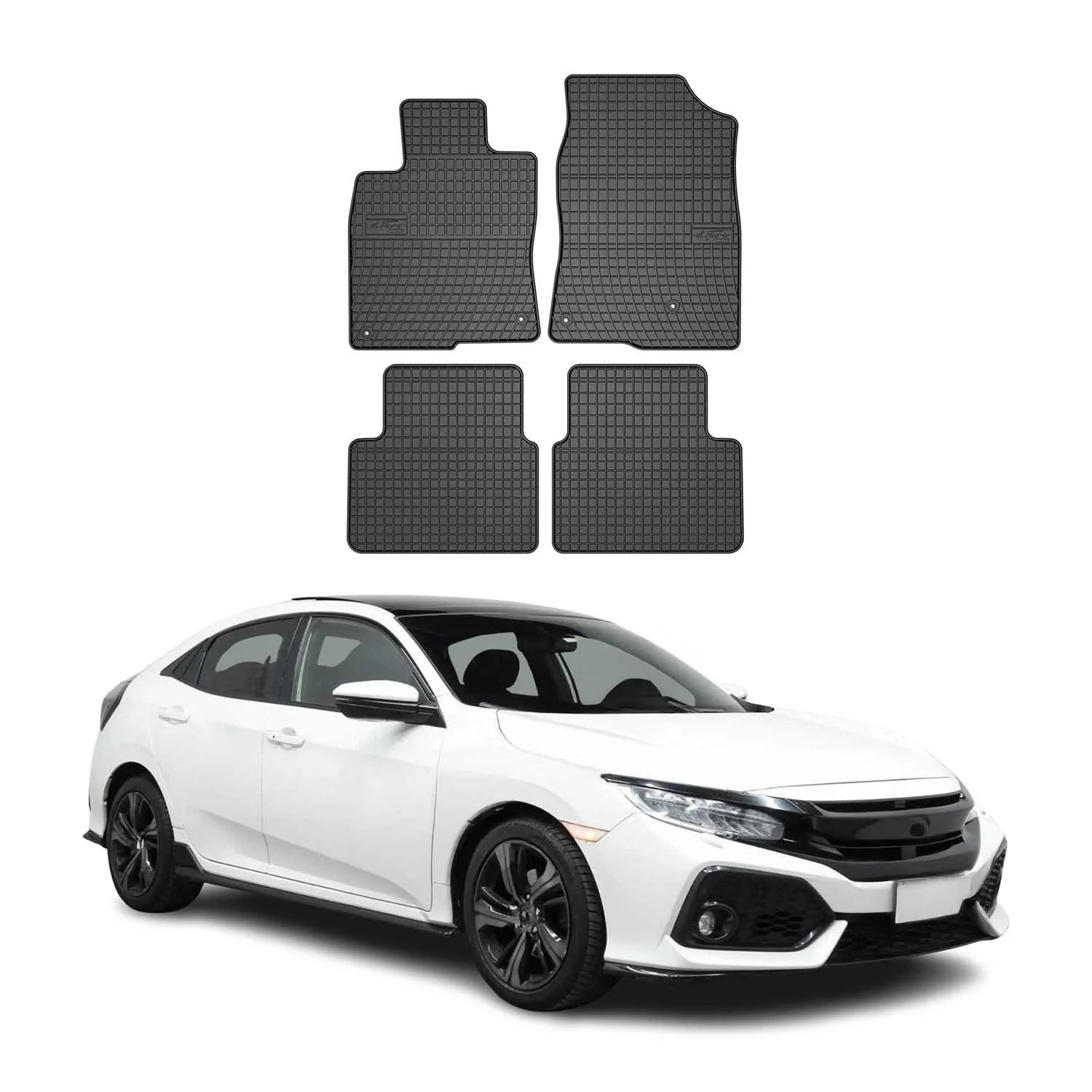 Tapis de sol Honda Civic 2017-2022 étanche anti-boue en caoutchouc noir