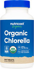 Organic Chlorella 500Mg, 240 Tablets - Gluten Free, Non-Gmo