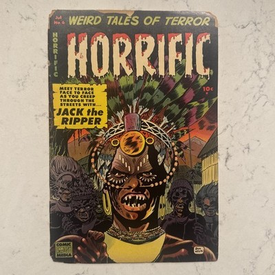 Horrific #6 (1953) -- Iconic Don Heck Witchdoctor cover CLASSIC PRE CODE HORROR 