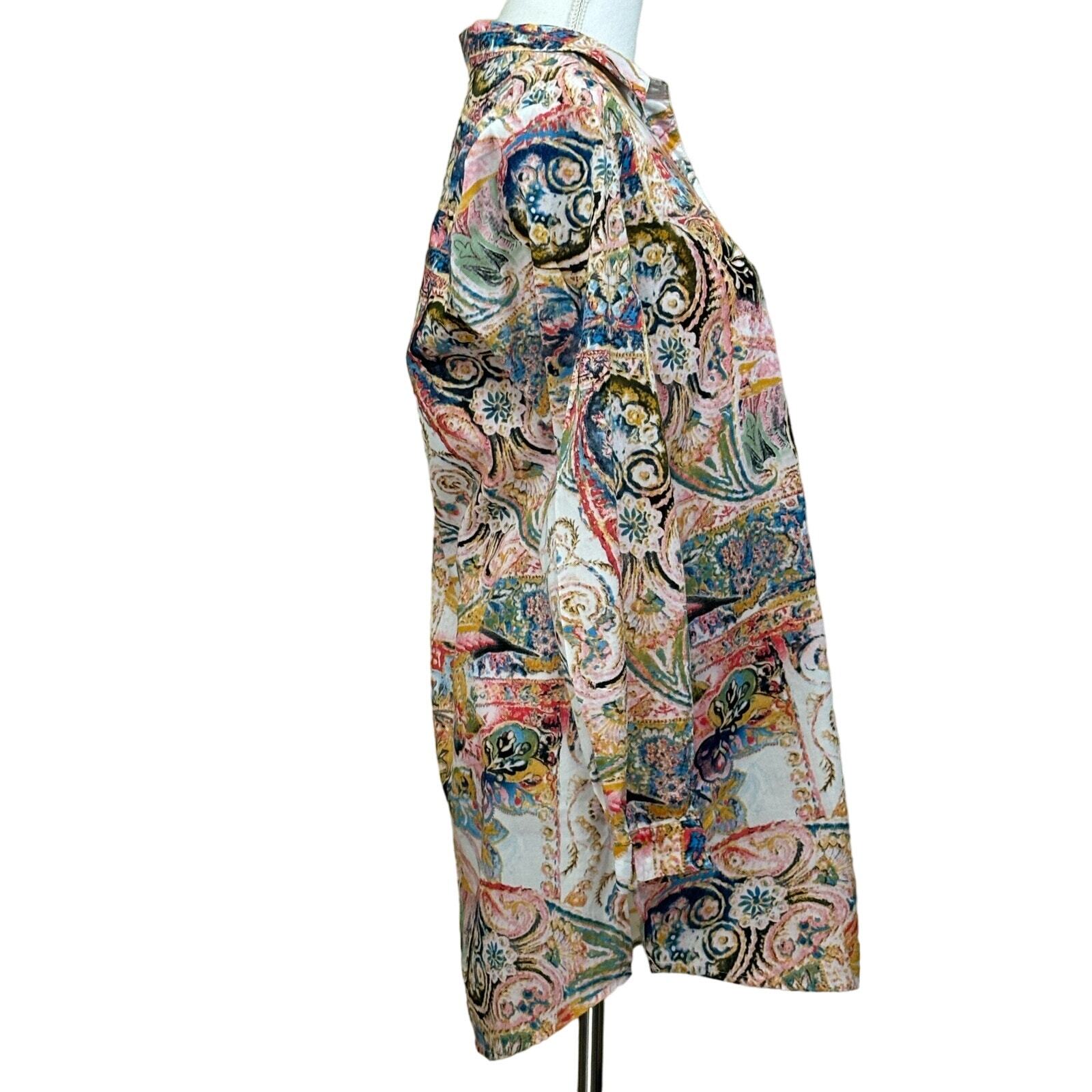 Soft Surroundings button front tunic, multi color… - image 2