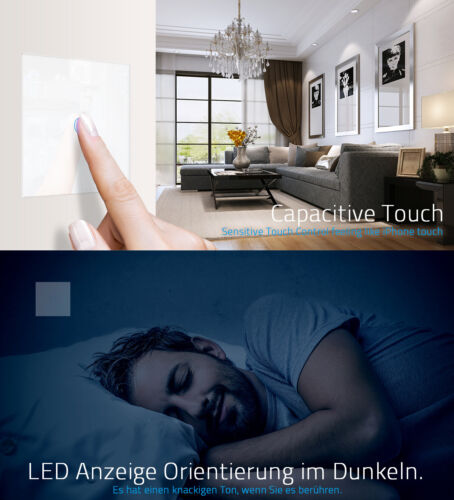 Livolo Glas Touch Weiss Lichtschalter Touchscreen Schalter mit LED Anzeige - Bild 4 von 13