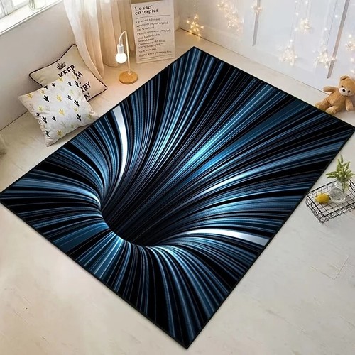 Floor Mat 3D Optical Illusion Effect Non-slip Rug Geometric Living Room Carpet