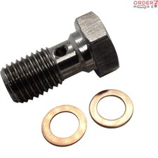 Stainless Steel Brake Banjo Bolts M10x1.25 Adapter Copper Washers Universal