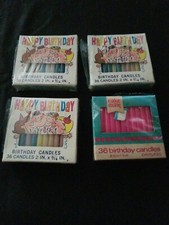 Vintage BIRTHDAY CAKE CANDLES 4 BOXES COLUMBIA and cake mate