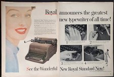 Vintage 1950s Royal Standard Typewriter 2-Page Print Ad thumbnail