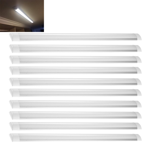 10X 90Cm 30W Led Feuchtraumleuchte RöHre Wannenleuchte Keller Garage Kaltweiß-image