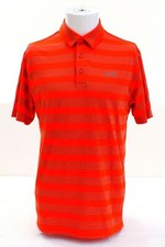 Under Armour Golf Orange  Blue Clubhouse Striped Polo Shirt Men's NWT