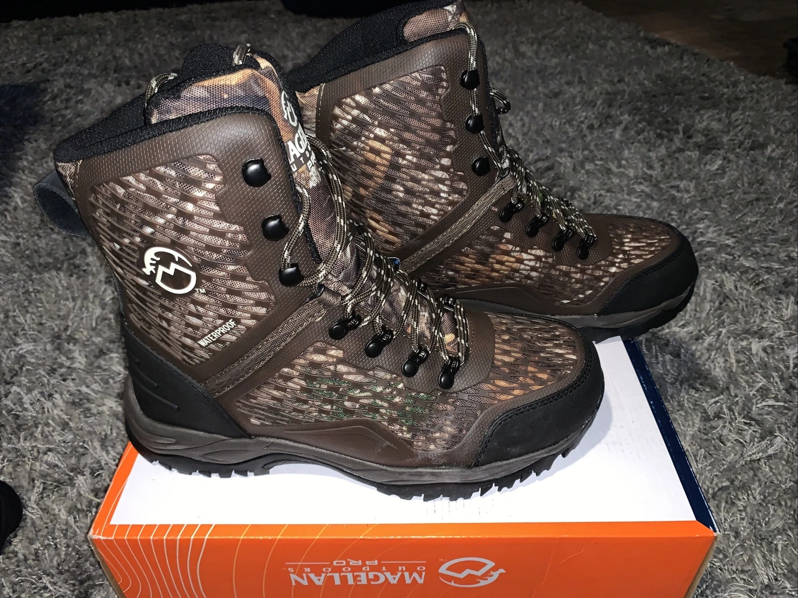 Magellan Pro Outdoors Mens Offroad Hunting Hiker Boots Realtree EDGE Camo Sz 8.5