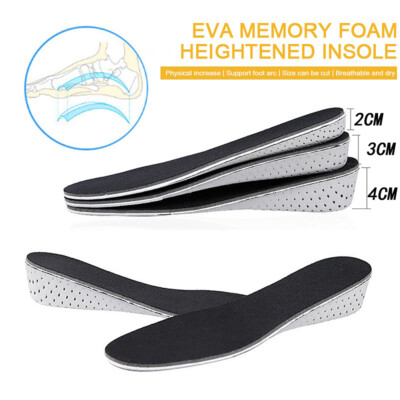 Men Women Invisible Height Increase Insoles Heel Lift Taller Shoe Inserts Pad