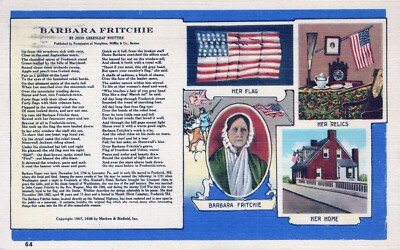 Barbara Fritchie's Life and Importance to American History Postcard 1938 Posted