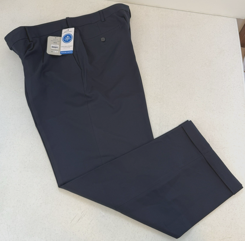 George~Men's Classic Fit Sorbtek 36 x 30 Blue Dress Pants~Pleated~Cuffed~NWT