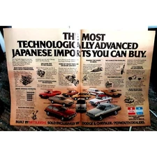 1979 Dodge Chrysler Japanese Import Cars various 2 Page Vintage Print Ad Origina