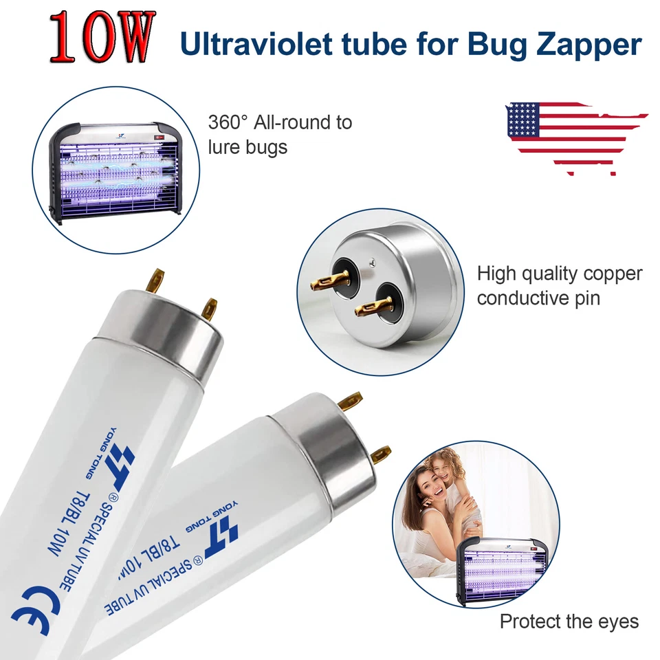 6/9/10/15/20W Replacement Bulb UV Tube Lamp Bug Zapper Light For Mosquito Killer - Image 4 of 4