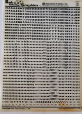 Chartpak Velvet Touch Lettering Sheet 48  Black Rub On Graphics