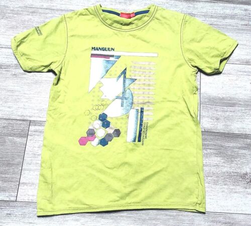 T-Shirt gelb hellgrün Gr. 134/140 Junge von Manguun Teens neon Print geometrisch