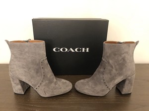 coach suede ankle bootie