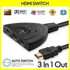 HDMI Switcher 3 Sources 1 Display Digital Signal Amplifier 3 to 1 Cable Switch
