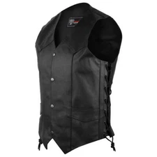 Motorcycle Vest Basic Leather Lace-Side Vance Leather VL902S