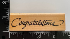 Stampendous Congratulations Congrats G11 Wood Mounted Rubber Stamp