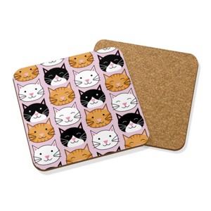 Chat Chaton Tete Dessous De Verre Tapis Liege Carre Animal Femme Rose Tigre Ebay