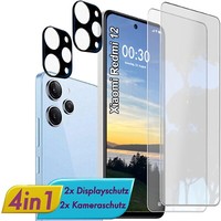 FüR Redmi 12 Display & Kamera Schutzglas Panzerfolie Linsen 9H Glas Schutz Folie