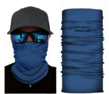 2 SOLID COLOR BLUE FACE MULTI FUNCTION SEAMLESS BANANA WRAP GAITER 50 ATV MASK